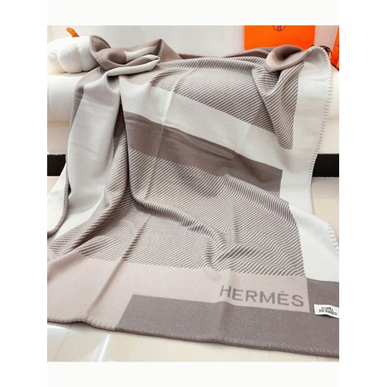 Replica Besthermes H Riviera Blanket In Beige Wool And Cashmere Uk
