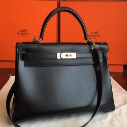 Black Box Hermes Kelly Retourne 32cm Sophisticated Handbag UK
