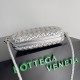 replica Bottega Veneta Knot Minaudiere On Strap Silver Intreccio Laminated Leather UK