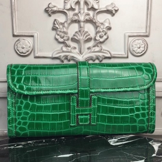 replica Bambou Knockoff Hermes Jige Elan 29 Green Accent Clutch UK