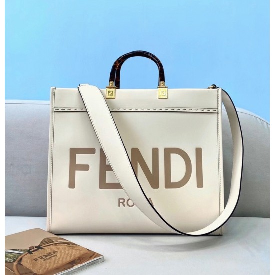 Replica Top QualityFendi Sunshine Medium Tote Bag In White Calfskin UK replica Top QualityFendi Sunshine Medium Tote Bag In White Calfskin UK