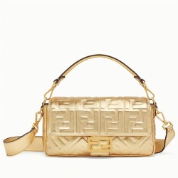 Top Quality Fendi Medium Baguette Bag In Gold FF UK