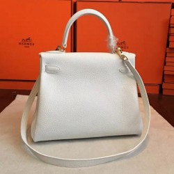White Clemence Imitation Hermes Kelly Retourne 28cm Chic Tote UK White Clemence Imitation Hermes Kelly Retourne 28cm Chic Tote UK