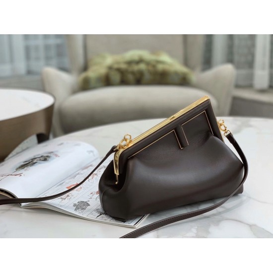 Replica Fendi First Medium Bag In Dark Brown Nappa Leather Uk - 7050 - Buddha Luxury