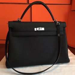 Black Clemence Hermes Kelly Retourne 40Cm Spacious Tote Uk