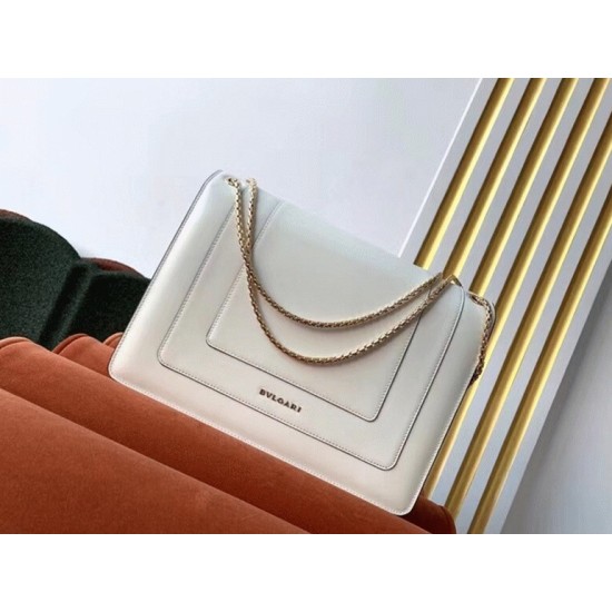 replica Bvlgari Serpenti Forever Large Shoulder Bag White Calfskin UK