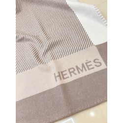 BestHermes H Riviera blanket in beige wool and cashmere UK