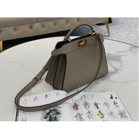 Replica Grey Calfskin Fendi Peekaboo ISeeU Small Imitation Bag UK replica Grey Calfskin Fendi Peekaboo ISeeU Small Imitation Bag UK
