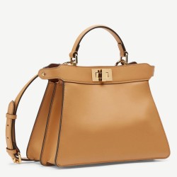 Top QualityFendi Peekaboo ISeeU Small Bag In Beige Calfskin UK