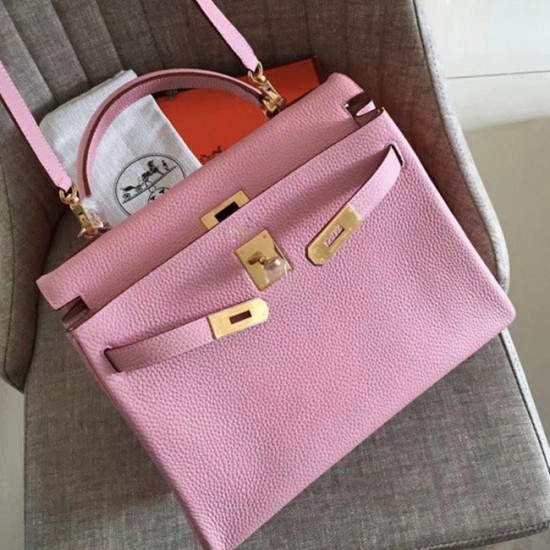 Replica Hermes 6108 dlz1757526943831 Buddha Luxury Replica Pink Clemence Hermes Kelly Retourne 28Cm Feminine Handbag Uk - 6108 - Buddha Luxury