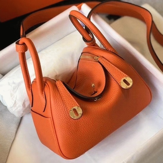 Replica Hermes 6093 dlz1757527030655 Buddha Luxury Replica Hermes Lindy Mini Handbag In Orange Color Uk - 6093 - Buddha Luxury