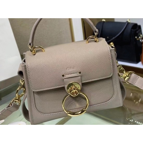 Replica chloe Mini Tess Day Bag In Grey Grained Leather Uk - 5718 - Buddha Luxury