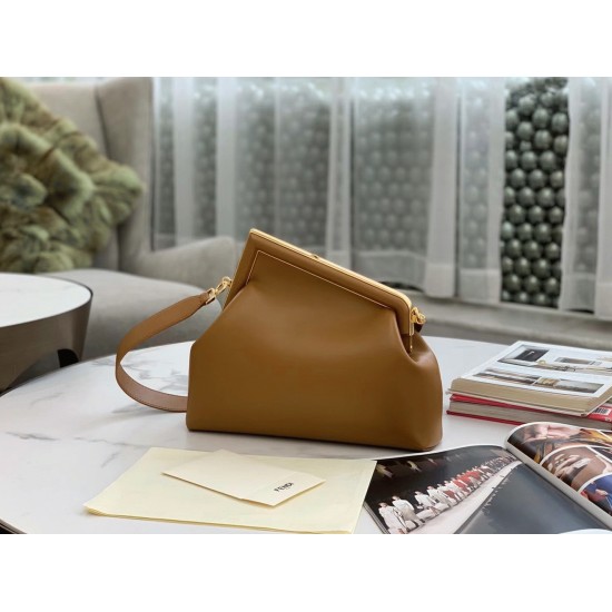 replica Top Quality Fendi First Medium Bag In Brown Nappa Leather UK
