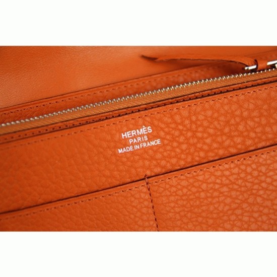 Replica Hermes 6524 dlz1757525010064 Buddha Luxury Replica Orange Designer Hermes Dogon Combine Wallet Uk - 6524 - Buddha Luxury