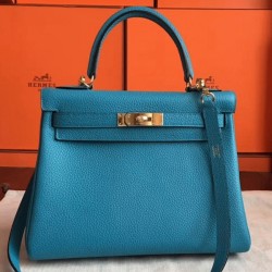 Turquoise Clemence Imitation Hermes Kelly Retourne 28Cm Colorful Bag Uk