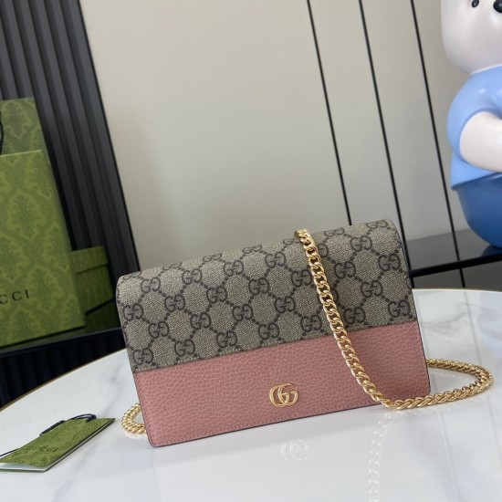 Replica Gucci 7148 dlz1757527662132 Buddha Luxury Replica Gg Marmont Two-Tone Mini Chain Bag Uk - 7148 - Buddha Luxury