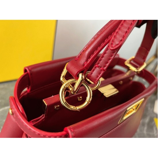 Replica Fendi 7056 dlz1757525341665 Buddha Luxury Replica Fendi Peekaboo Mini Bag In Red Nappa Leather Uk - 7056 - Buddha Luxury