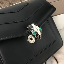 Bvlgari Serpenti Forever Medium Shoulder Bag Black Calfskin UK