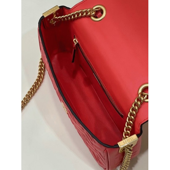 Replica Fendi Baguette Chain Midi Bag In Red Uk - 6994 - Buddha Luxury