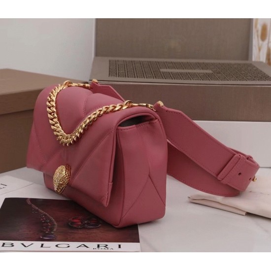 replica Knockoff Bvlgari Serpenti Cabochon Small Bag Pink Leather UK