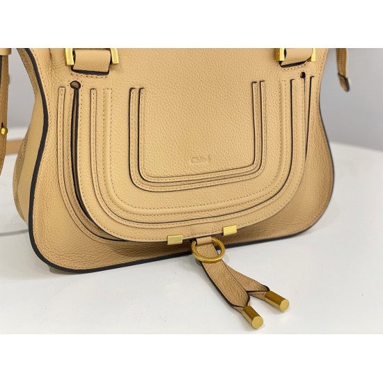 Replica chloe Marcie Small Double Carry Bag In Beige Grained Leather Uk - 5723 - Buddha Luxury