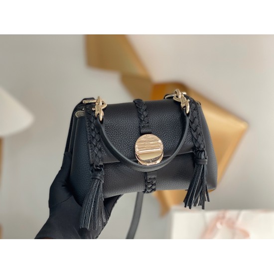 Replica Chloé 5675 dlz1757527530657 Buddha Luxury Replica chloe Penelope Mini Shoulder Bag In Black Grained Calfskin Uk - 5675 - Buddha Luxury