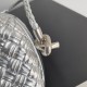 replica Bottega Veneta Knot Minaudiere On Strap Silver Intreccio Laminated Leather UK