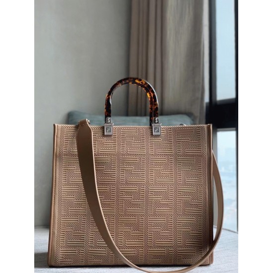 Replica Fendi Sunshine Medium Tote Bag In Beige Ff Fabric Uk - 6993 - Buddha Luxury