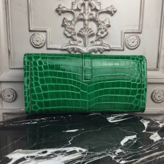 replica Bambou Knockoff Hermes Jige Elan 29 Green Accent Clutch UK
