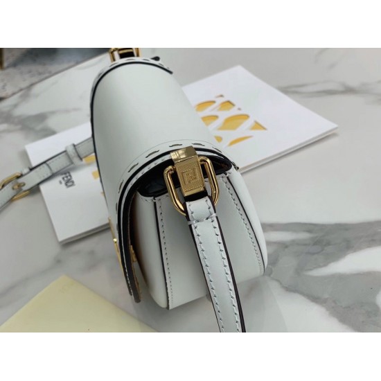 Replica Fendi 7072 dlz1757524782104 Buddha Luxury Replica Faux Fendi Moonlight Saddle Bag In White Calfskin Uk - 7072 - Buddha Luxury