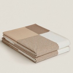 BestHermes H Riviera blanket in beige wool and cashmere UK