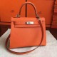 Replica Hermes 6176 dlz1757526695844 Buddha Luxury Replica Orange Epsom Hermes Kelly Sellier 28Cm Bright Handbag Uk - 6176 - Buddha Luxury
