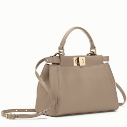 Top QualityFendi Peekaboo Mini Bag In Dove Grey Nappa Leather UK