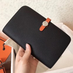 Black orangeluxury Hermes Dogon duo wallet UK