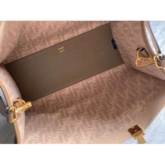 replica Top QualityFendi Sunshine Medium Tote Bag In Brown Flannel UK