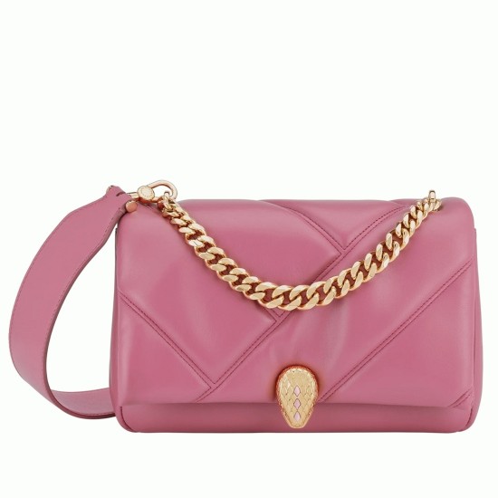 replica Knockoff Bvlgari Serpenti Cabochon Small Bag Pink Leather UK