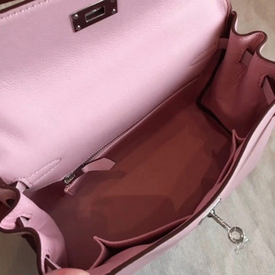 Replica Hermes 6054 dlz1757527194216 Buddha Luxury Replica Rose Dragee Swift Hermes Kelly 25Cm Graceful Bag Uk - 6054 - Buddha Luxury