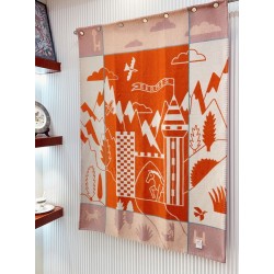 Faux Hermes Avalon Epopee Blanket In Mandarine Wool And Cashmere Uk Faux Hermes Avalon Epopee Blanket In Mandarine Wool And Cashmere Uk