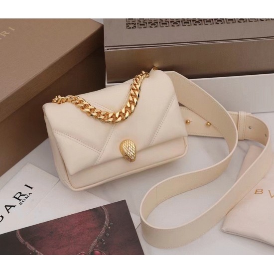 Replica Bvlgari Serpenti Cabochon Mini Bag White Calfskin Uk - 4943 - Buddha Luxury