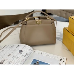 Top QualityFendi Peekaboo Mini Bag In Dove Grey Nappa Leather UK Top QualityFendi Peekaboo Mini Bag In Dove Grey Nappa Leather UK