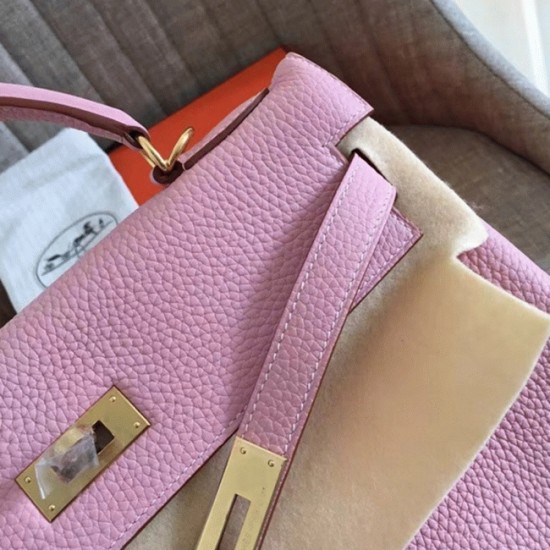 Replica Hermes 6108 dlz1757526943831 Buddha Luxury Replica Pink Clemence Hermes Kelly Retourne 28Cm Feminine Handbag Uk - 6108 - Buddha Luxury
