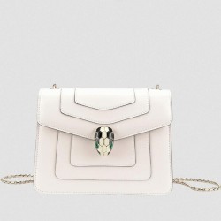 Bvlgari Serpenti Forever Small Crossbody Bag White Leather Uk