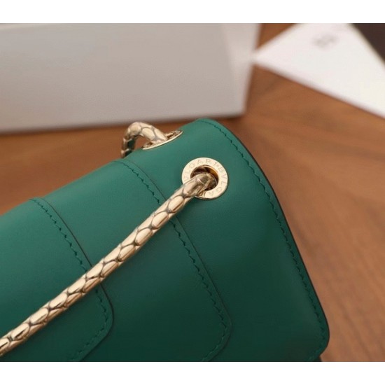 Replica BVLGARI 4928 dlz1757525998529 Buddha Luxury Replica Bvlgari Serpenti Forever Medium Shoulder Bag Green Calfskin Uk - 4928 - Buddha Luxury