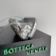 replica Bottega Veneta Knot Minaudiere On Strap Silver Intreccio Laminated Leather UK