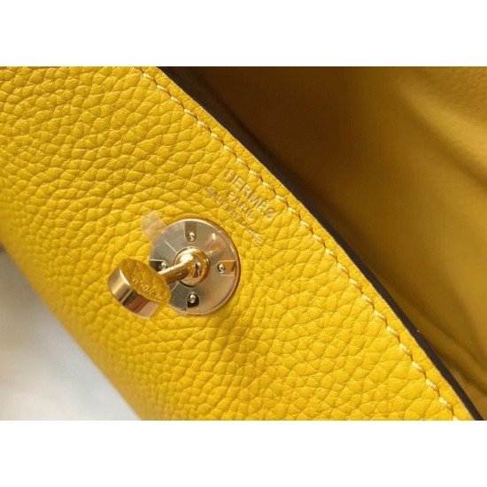 Replica Luxury Hermes Lindy Mini Handbag In Yellow Clemence Leather Uk - 6145 - Buddha Luxury