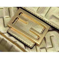 Top Quality Fendi Medium Baguette Bag In Gold FF UK Top Quality Fendi Medium Baguette Bag In Gold FF UK