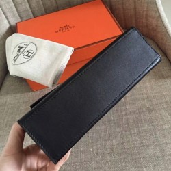 Black Swift Top Luxury Hermes Kelly Pochette Minimalist Clutch UK Black Swift Top Luxury Hermes Kelly Pochette Minimalist Clutch UK