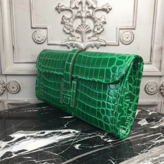 replica Bambou Knockoff Hermes Jige Elan 29 Green Accent Clutch UK