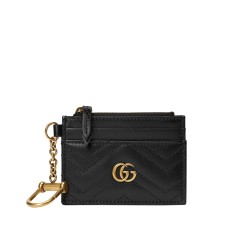 GG MARMONT KEYCHAIN WALLET BLACK LEATHER UK