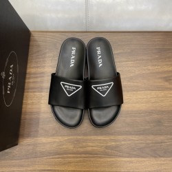 Logo Leather Slides In Black - Pds5 Uk Logo Leather Slides In Black - Pds5 Uk